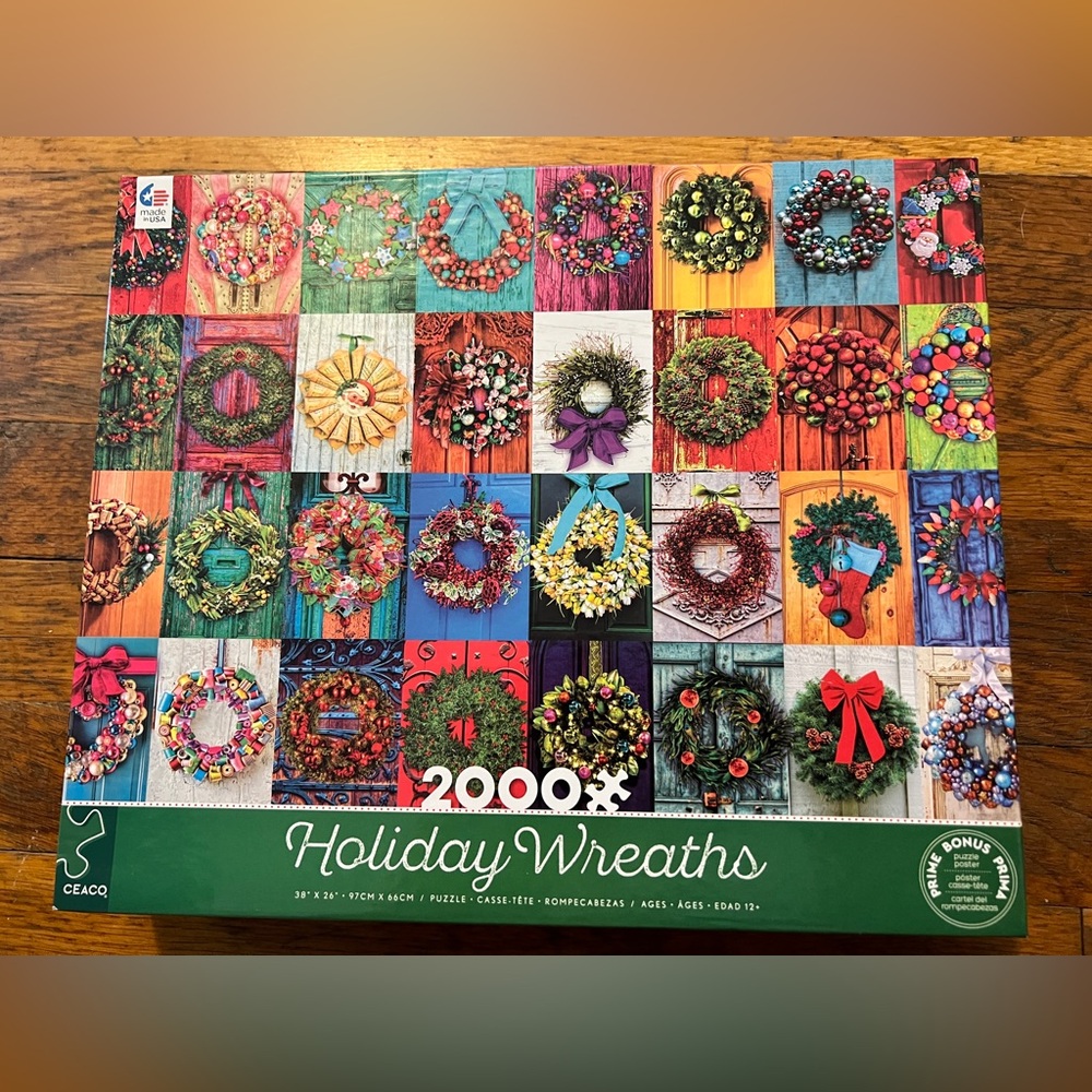 Holiday Wreaths 2000 Piece Ceaco Puzzle New